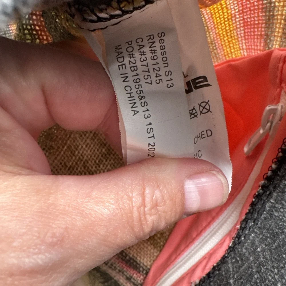 Dakine Multicolor Knit Tote Bag Burlap With Water Bottle Side Holder Beach